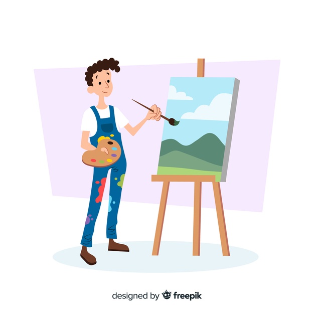 male-artist-doing-his-work